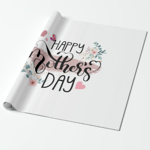 Happy Mother's Day 2025 Cute Floral for Women Mum  Wrapping Paper