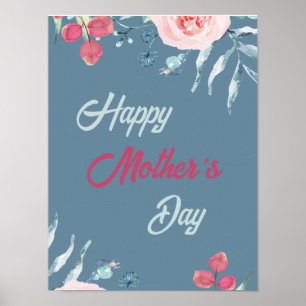 Happy Mothers Day 2025 Flower Poster