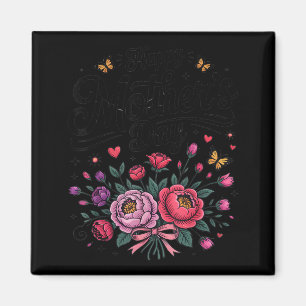 Happy mother's day 2026 vintage floral bouquet magnet