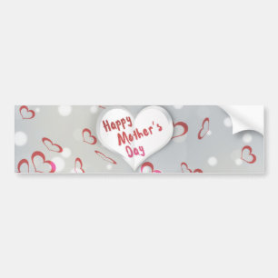 Happy Mother's Day 3D Paper Heart Bumper Sticker