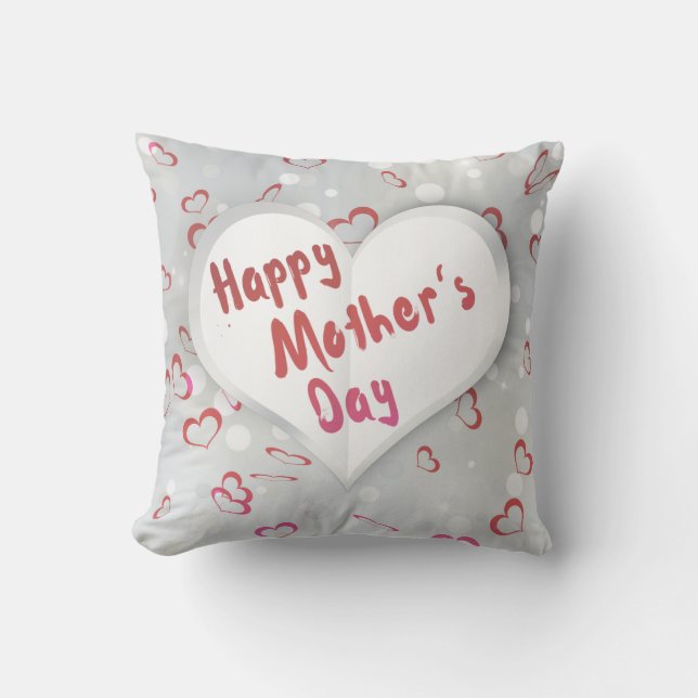 Happy Mother's Day 3D Paper Heart Cushion (Front)