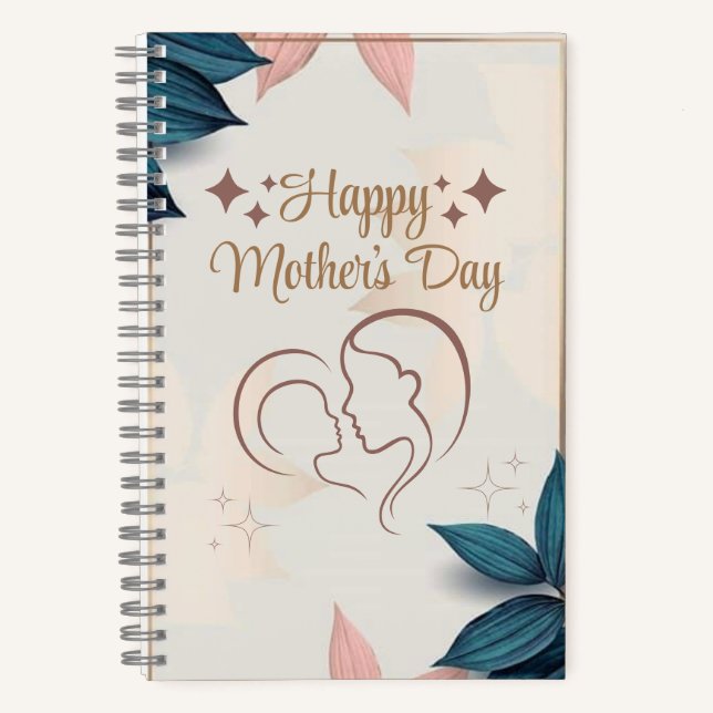 Happy Mother's Day, 5.5" x 8.5" Spiral Notebook (Front)