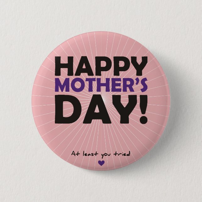 Happy Mother's Day 6 Cm Round Badge (Front)