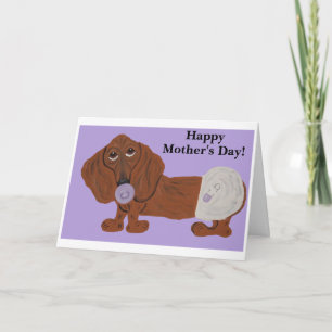 Happy Mother's Day Baby Dachshund Holiday Card