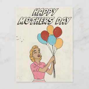 Happy mothers Day Balloons Holiday Postcard