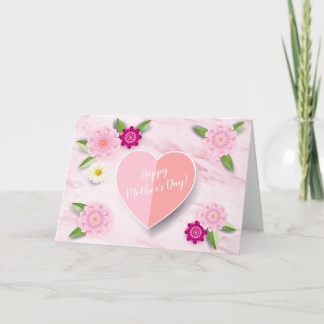 Happy Mother's Day Beautiful Flowers Greeting Card (Front)
