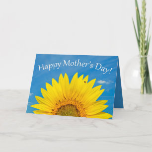 Happy Mothers Day Beautiful Sunflower with Ladybug Holiday Card