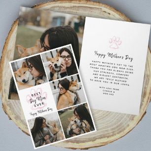 Happy Mother's Day Best Dog Mom Ever Photo Collage Card