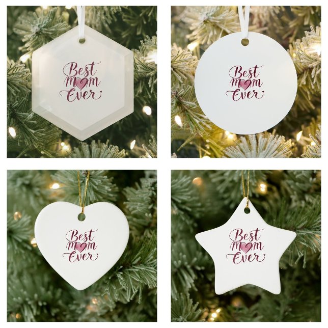 Happy Mother's Day Best Mum Ever Metal Tree Decoration (Happy Mother's Day Best Mom Ever ornaments)