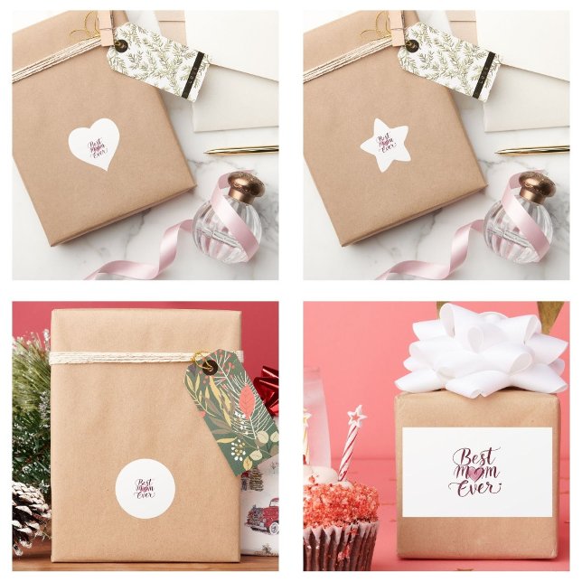 Happy Mother's Day Best Mum Ever Star Sticker (Happy Mother's Day Best Mom Ever stickers)