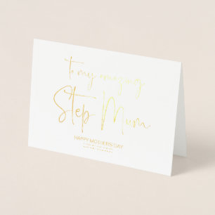 Happy Mother's Day Best Step Mom Ever New Step Mum Foil Card