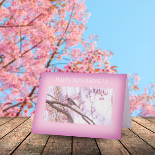 Happy Mother's Day Bird and Cherry Blossoms Holiday Card