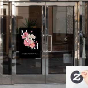 Happy Mother's Day Black Modern Creative Flower