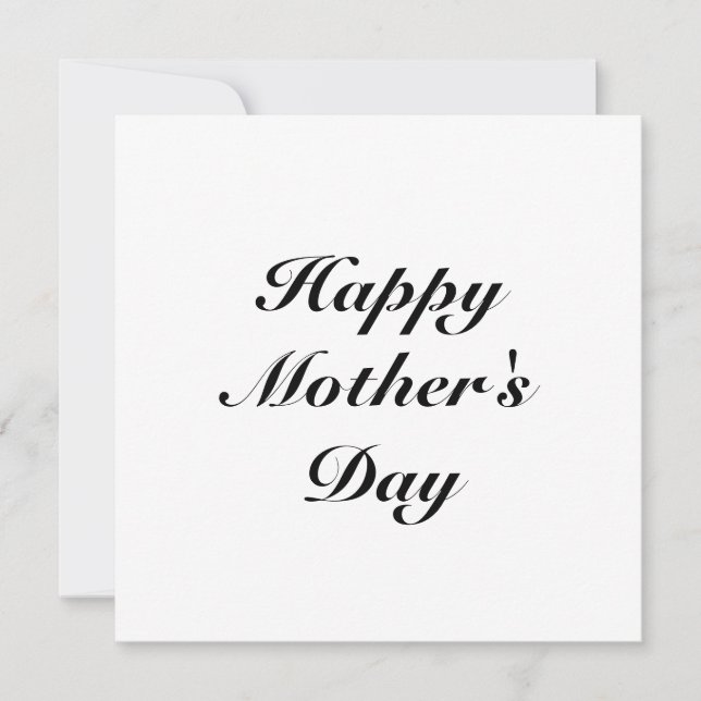 Happy Mother's Day black script elegant classic Card (Front)