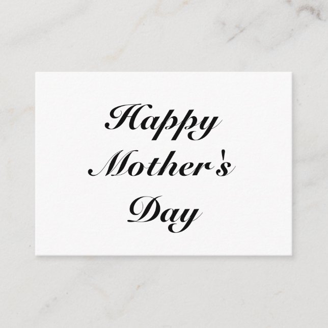 Happy Mother's Day black white elegant classic Advice Card (Front)