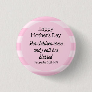 Happy Mother's Day Blessed Bible Verse Christian 3 Cm Round Badge