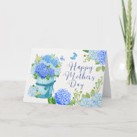 Happy Mother's Day Blue Hydrangea Flowers 