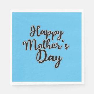 Happy Mothers Day Blue Napkin