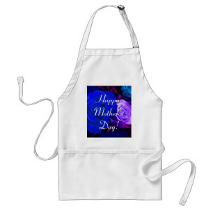 Happy Mother's Day Blue Purple Roses Standard Apron