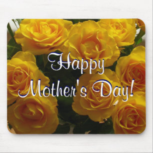 Happy Mother's Day Blue Tulips Mouse Pad
