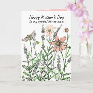 Happy Mother's Day Bonus Mum Honeybee Wildflowers Card