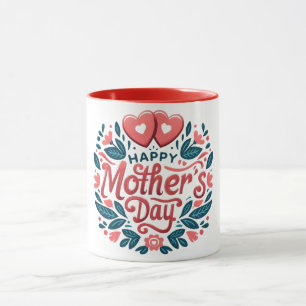 Happy Mother's Day - Botanical Heart & Script Mug