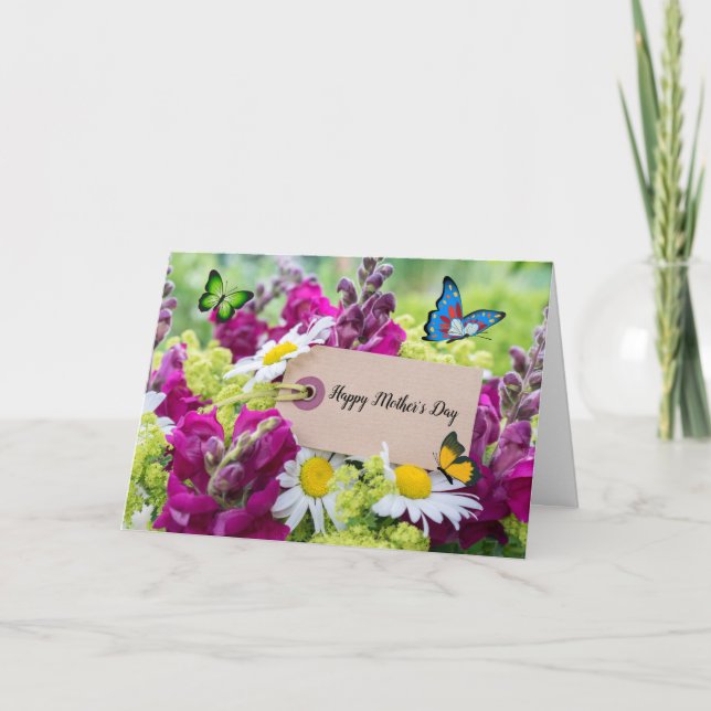 Happy Mother's Day Bouquet Folded Greeting Card (Front)