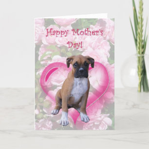 Happy Mother's day boxer puppy greeting card