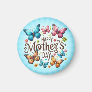 Happy Mother's Day Butterflies Clipart-61718 Wham- Magnet