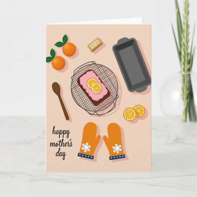 Happy Mothers Day Cake Card (Front)