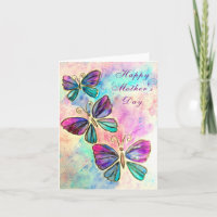 Happy Mother's Day Card Butterflies Flying - Joy