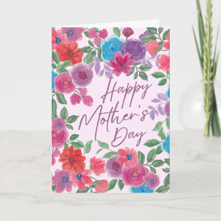 Happy Mothers day Card Floral Greeting Card