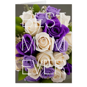 Happy Mother's Day Card Purple Roses Floral