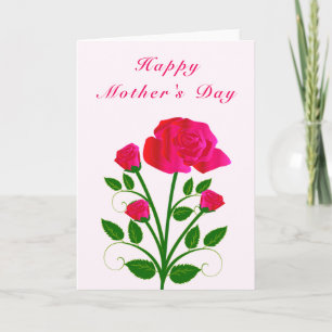 Happy Mother's Day Card Roses Pink