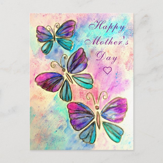 Happy Mother's Day Card with Butterflies (Front)