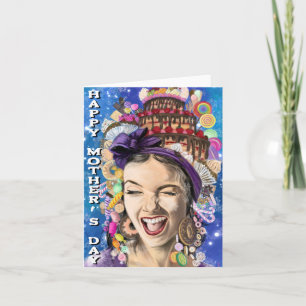 Happy Mother's Day Card with Playful Woman - Funny