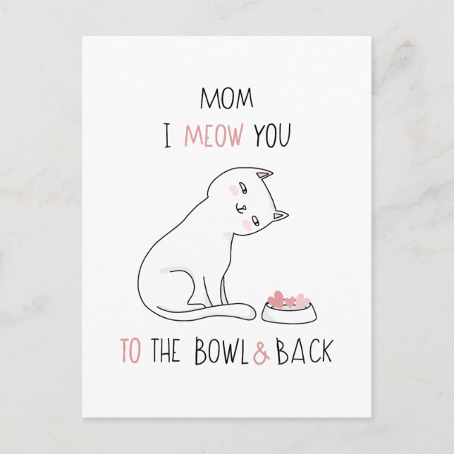 Happy Mother's Day Cat Mum to the Moon and back Postcard (Front)