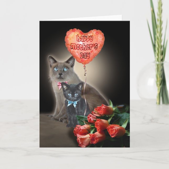 Happy Mother's Day Cats  Card (Front)