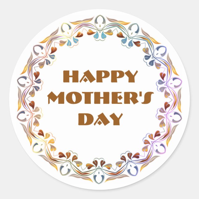 Happy Mother's Day Classic Round Sticker (Front)
