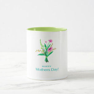 Happy Mothers Day Colourful Flower Bouquet Mug
