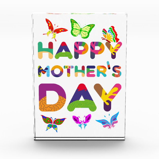 Happy Mother's Day Colourful Photo Block (Front)