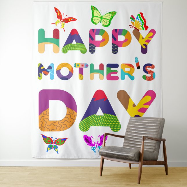 Happy Mother's Day Colourful Tapestry (In Situ)