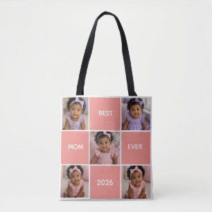 Happy Mother's Day Custom 6 Photo  Tote Bag
