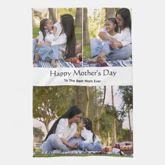 Happy Mother's Day Custom Photo Poster For Mum Tea Towel (Vertical)