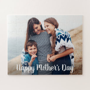 Happy Mothers Day Custom Photo Script Jigsaw Puzzle
