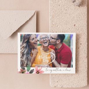 Happy Mothers Day Custom Photo Text Mother-in-law  Holiday Card