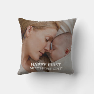 Happy mothers day  Custom photo Throw Pillow