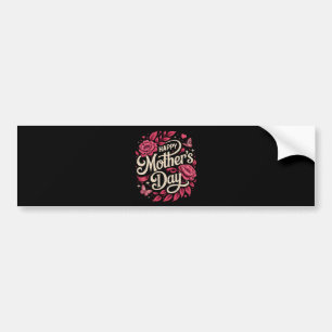 Happy Mothers Day Cute Floral Mum Bumper Sticker