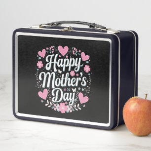 Happy Mother's Day Cute Floral Mum Grandma Metal Lunch Box