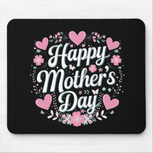 Happy Mother's Day Cute Floral Mum Grandma Mouse Pad